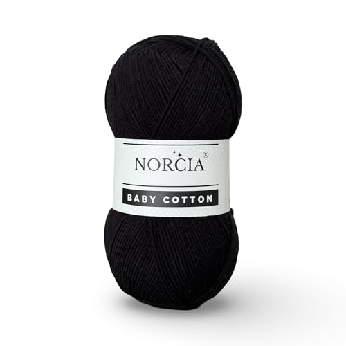 Norcia Baby-Baumwolle, 55 % Baumwolle, 45 % Acryl, fein/Sport (2) zum Häkeln und Stricken, weiches Amigurumi-Garn, 100 g von NORCIA