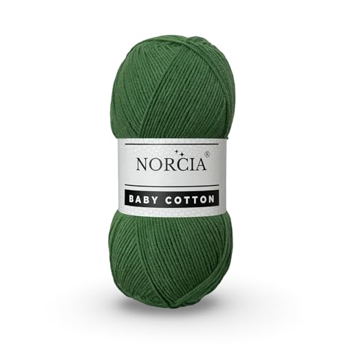 Norcia Baby-Baumwolle, 55 % Baumwolle, 45 % Acryl, fein/Sport (2) zum Häkeln und Stricken, weiches Amigurumi-Garn, 100 g von NORCIA