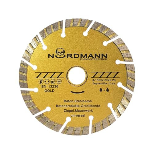 NORDMANN DIAMANTTECHNIK 2x Diamant Trennscheibe für Schlitzfräse - 150mm, Diamantscheibe für Beton, Stahlbeton, Klinker, Ziegel, hohe Schnittgeschwindigkeit, langlebig & präzise von NORDMANN DIAMANTTECHNIK