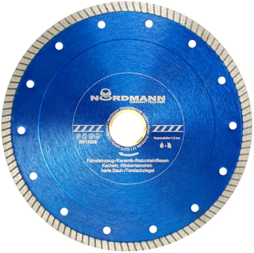 NORDMANN DIAMANTTECHNIK Diamant Trennscheibe FS-850 speed blau 115 x 22,23 mm, Diamantscheibe für Stein, Granit, Keramik, Ziegel, Fliesen-Scheibe mit hoher Schnittgeschwindigkeit von NORDMANN DIAMANTTECHNIK