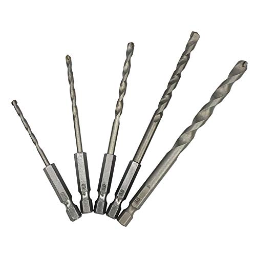 NORTOOLS Betonbohrer Set 5 teilig Bohren mit Hartmetallspitze für Mauerwerk Beton Naturstein, Schlagbohrmaschinen 3 4 5 6 8 mm von NORTOOLS