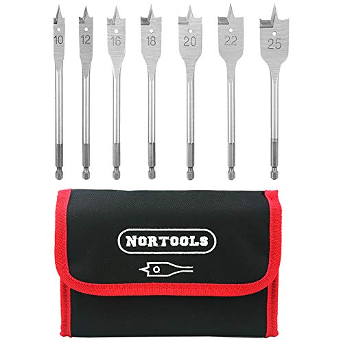 NORTOOLS Professionelle Flachschneider Holzbohrer Set 1/4 schnellen änderung Schaft Lochschneider Werkzeuge von NORTOOLS