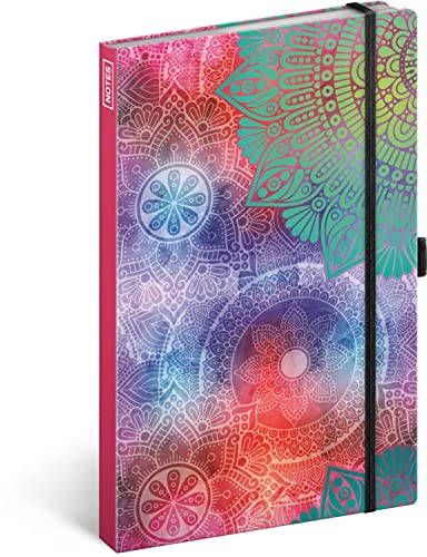 NOTIQUE Notizbuch mit Gummiband liniert - Notizblock für Frauen und Mädchen - Tagebuch Journal Notebook für Schule und Arbeit (Mandala) von NOTIQUE