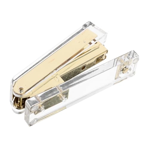 Stapler, Desk Supplies Handheld Acrylic Stapler Product Bulk Desk Books Manual Student Binding Machine Acrylic Office Hand Stapler Classroom Supplies Office Products Necessity(Golden) von NOURIS