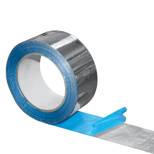 NOVANETUS ALU TAG Aluminium Klebeband, Aluband, Aluminiumband 50mm x 50m für Lüftungs- und Klimaanlagen, Selbstklebeband, Dichtband, Isolieren von NOVANETUS