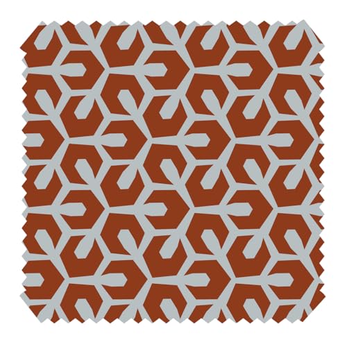 NOVELY® Basel MOSST Art Deco - Bedruckter Polsterstoff - Ultraweicher Möbelstoff - Print Dekostoff - Robuster Samtstoff - Meterware 1lfm Farbe: 02 Terracotta von NOVELY