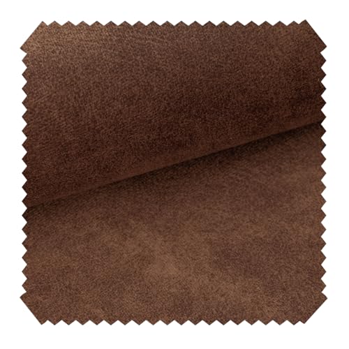 novely® COUEN Vintage Soft Velours Antik | Möbelstoff Polsterstoff | Mediterran Kolonialstil Loft | Meterware | 1lfm (08 Cognac Braun) von NOVELY