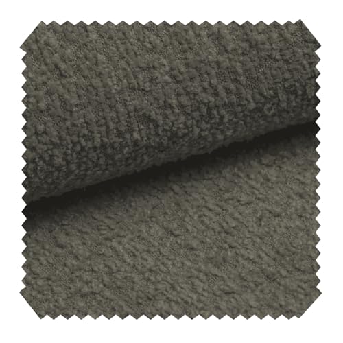 novely® ABEL Bouclé Polsterstoff | 1 lfm | Recycelter Stoff | Grob Flauschig | Schwer entzündbar | Knitterfrei Kuschelig Farbe: 01 Taupe Dunkel von NOVELY