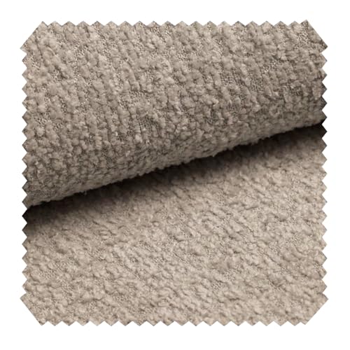 novely® ABEL Bouclé Polsterstoff | 1 lfm | Recycelter Stoff | Grob Flauschig | Schwer entzündbar | Knitterfrei Kuschelig Farbe: 02 Beige von NOVELY