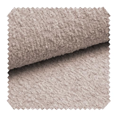 novely® ABEL Bouclé Polsterstoff | 1 lfm | Recycelter Stoff | Grob Flauschig | Schwer entzündbar | Knitterfrei Kuschelig Farbe: 11 Altrosa von NOVELY