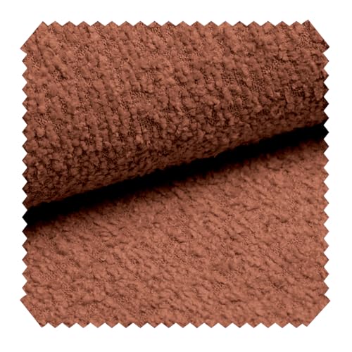 novely® ABEL Bouclé Polsterstoff | 1 lfm | Recycelter Stoff | Grob Flauschig | Schwer entzündbar | Knitterfrei Kuschelig Farbe: 12 Ziegelrot von NOVELY