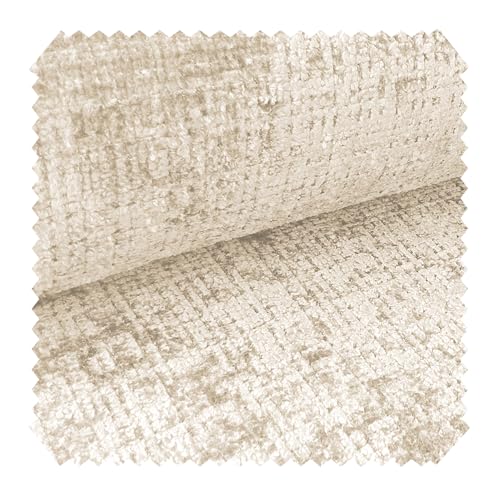 novely® CRETA Chenille-Stoff Polsterstoff Möbelstoff Bezugsstoff | Meterware | 1 lfm Farbe: 01 Elfenbein von NOVELY