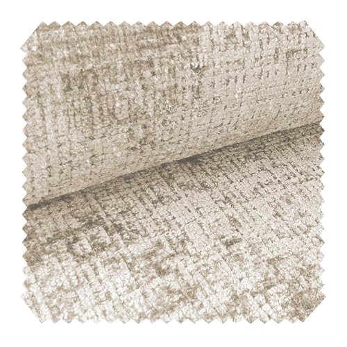 novely® CRETA Chenille-Stoff Polsterstoff Möbelstoff Bezugsstoff | Meterware | 1 lfm Farbe: 02 Creme von NOVELY