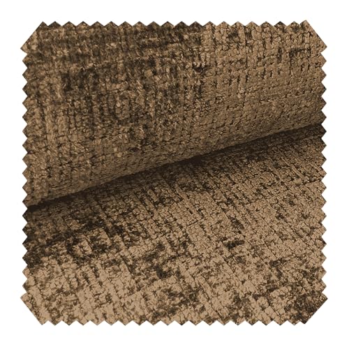 novely® CRETA Chenille-Stoff Polsterstoff Möbelstoff Bezugsstoff | Meterware | 1 lfm Farbe: 18 Hellbraun von NOVELY