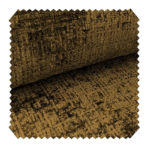 novely® CRETA Chenille-Stoff Polsterstoff Möbelstoff Bezugsstoff | Meterware | 1 lfm Farbe: 48 Ocker Gelb von NOVELY