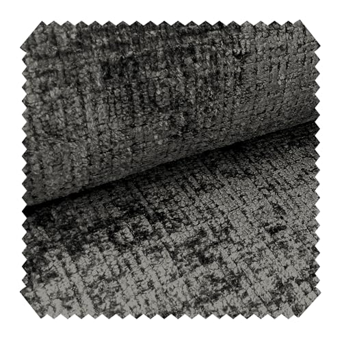 novely® CRETA Chenille-Stoff Polsterstoff Möbelstoff Bezugsstoff | Meterware | 1 lfm Farbe: 96 Grau von NOVELY