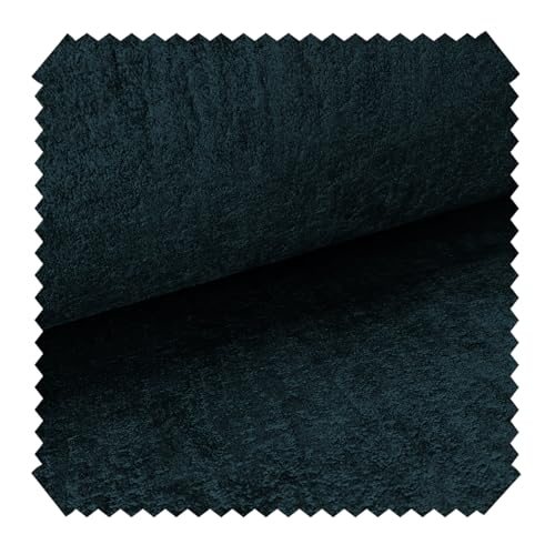 novely® INFANTE Vintage metallisch schimmernder Velours-Stoff samtweicher Möbelstoff dezent gemustert | Meterware | 1lfm Farbe: 11 Dunkelblau von NOVELY