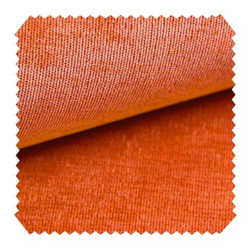 novely® ISSUM samtig Flauschiger Möbelstoff in 21 Farben Polsterstoff | Meterware | 1lfm (11 Orange) von NOVELY