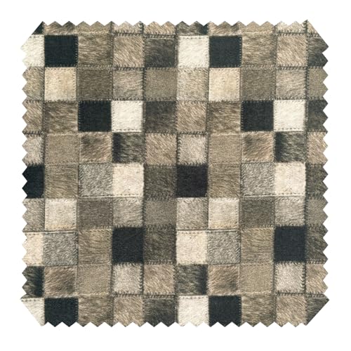 novely® PASSAU ANIMAL samtig flauschiger Patchwork Leder Optik Möbelstoff | Meterware | 1 lfm Farbe: 03 Beige Braun Schwarz von NOVELY