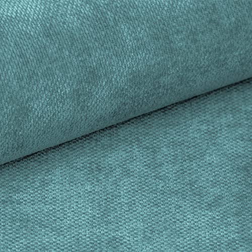 novely® RINGO - Chenille-Stoff | 1 lfm | angenehm weicher und kuscheliger Polsterstoff mit Filzrückseite Farbe: 04 Türkis von NOVELY