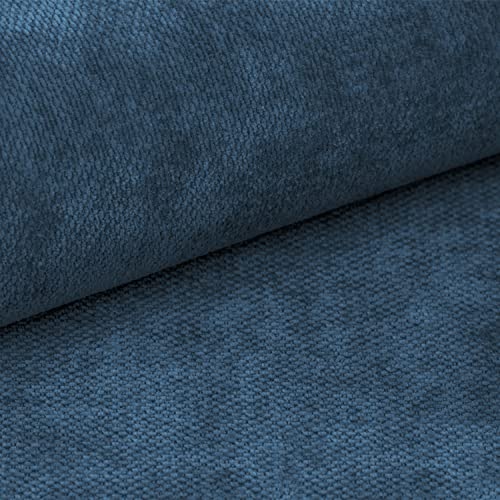 novely® RINGO - Chenille-Stoff | 1 lfm | angenehm weicher und kuscheliger Polsterstoff mit Filzrückseite Farbe: 10 Navy von NOVELY