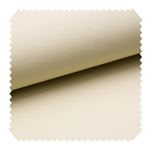 NOVELY® Soltau | weiches Kunstleder PU Premium Qualität Polsterstoff mehr als 100.000 Touren Echtleder-Optik Möbelstoff | Meteware | 1lfm (18 Ivory Beige) von NOVELY