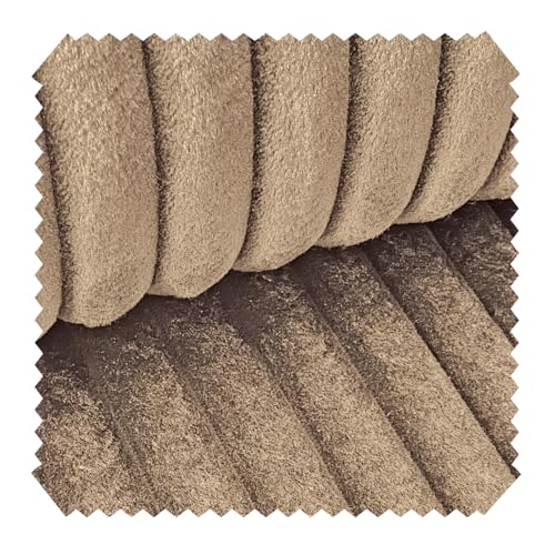 novely® TILLEN Weicher Polsterstoff Breitcord-Optik Möbelstoff Kuschelweich Reißfest (ab-) reibungsresistent Pflegeleicht | Meterware | 1 lfm (17 Dunkelbeige) von NOVELY