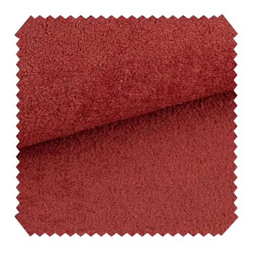 novely® exquisit Dolores Bouclé Frottier-Velours | Gemütlicher Polsterstoff mit Effektgarn | 1 lfm | Schwer Entflammbar (16 Rot-Pastell) von NOVELY