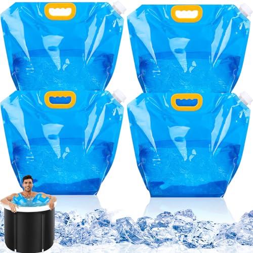 NOVWANG Extra große 4 Packungen Eisbadbeutel, Badewannen-Wasserbeutel für Zuhause, Kalttauchzubehör für kaltes Wasser, tragbare Eisbad-Tasche, 10 l von NOVWANG