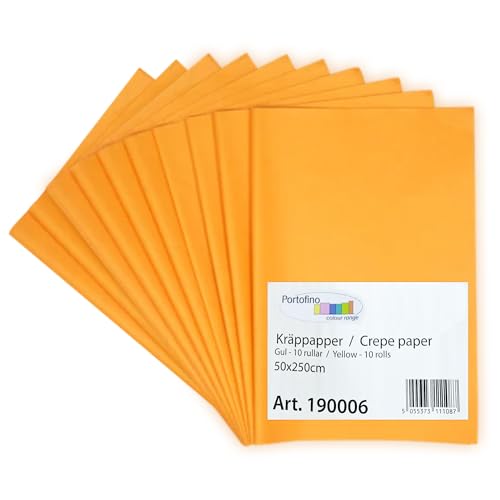 Orange crepeNordisktpapper Orange Krepppapier 50x250cm 17g/m2 10 Blatt Pro Pack, Strukturiertes Papier, Orangefarbenes Geschenkpapier, Geschenkfüllmaterial, Krepppapier Orange, Geschenkbox Deko paper von NPA