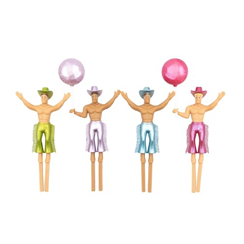 NPW Hunky Cake Topper 4-teiliges Set - ideal für Geburtstags- und Junggesellinnenabschiede, Kuchen oder Cupcake-Dekoration, lustiges Party-Dekor-Zubehör. von NPW