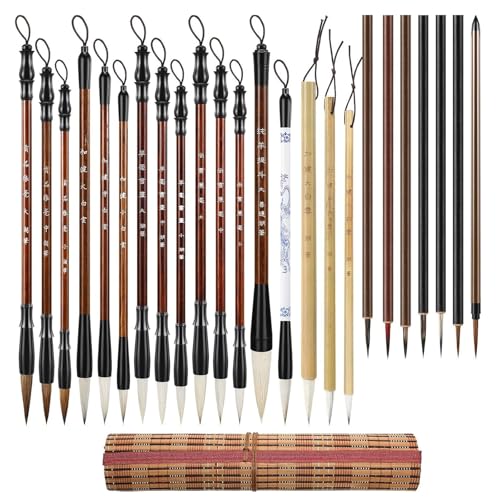 24Pcs Chinesische Malerei Pinsel Professionelle Sumi Zeichnung Pinsel Für Chinesische Tinten Malerei Landschaft Aquarell Malerei von NPYQ