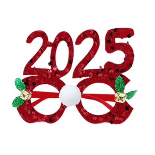 NPYQ 2025 Weihnachten Gläser Glitzernde Gläser Bunte Augen Rahmen Silvester Gläser Pailletten Brillen Party Dekoration von NPYQ