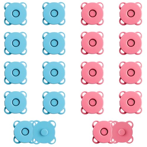 10 Sets Magnetknöpfe, 14mm Glatte Magnetdruckknöpfe für Taschen Galvanisierter Magnetdruckknopf für Kleidung Magnetdruckknopf für Geldbörsen Kleidung DIY-Bastelarbeiten (Rosa, Blau) von NQEUEPN