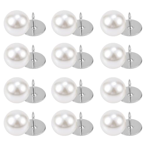 12 Sets 10mm Perlmuttknöpfe Ohne Nähen, Knöpfe Ohne Nähen für Kleidung Wiederverwendbar Witterungsbeständige Feste Broschen Abnehmbar Perlennadeln für Pullover Hemden Damen und Mädchen von NQEUEPN