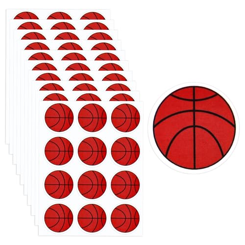 120 Stück 3 cm Basketball Aufkleber für Kinder, 10 Blatt Basketball Dekorative Siegelaufkleber Selbstklebende Basketball Partygeschenke Sport Aufkleber für Scrapbooking Wasserflasche von NQEUEPN