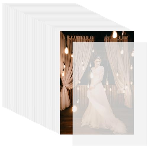 150stk Durchscheinendes Pergamentpapier für Hochzeitsfotocover, 12,7x17,8cm Bedruckbares Transparentpapier für DIY-Druck Hochzeitsfotos Babyparty Geburtstagszubehör Skizzieren von NQEUEPN