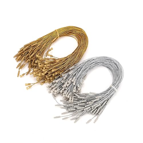 200St Weihnachts Schmuck Aufhänger Schnur, Schnappverschluss Schnur, Ornament Schnappverschluss für Weihnachtsbaum Hängedekorationen, Partyzubehör (Gold, Silber) von NQEUEPN