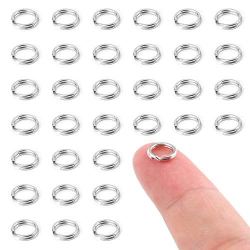 30 Stück Spaltringe, 6 mm O-Ring-Verbinder Schlüsselanhängerringe aus Edelstahl Spaltringe zur Schmuckherstellung Autoschlüssel aus Metall Basteln von NQEUEPN