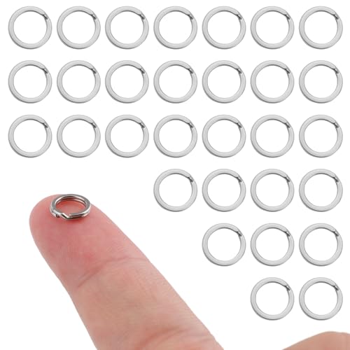 30 Stück Spaltringe, 8 mm Schlüsselanhänger Edelstahl Schlüsselanhänger-Ringe Geteilte Biegeringe für die Schmuckherstellung Schlüsselanhänger-Befestigung für Autoschlüssel Basteln von NQEUEPN