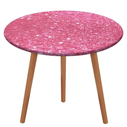 NQHJT Glitzernde runde Tischdecke mit Oxford-Tischdecke, wasserdicht, öldicht, schmutzabweisend, abwischbar, für runde Tische, 129 cm von NQHJT