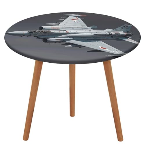 NQHJT Jet-Fighter-Tischdecke mit Oxford-Tischdecke, wasserdicht, öldicht, schmutzabweisend, abwischbar, für runde Tische, 129 cm von NQHJT