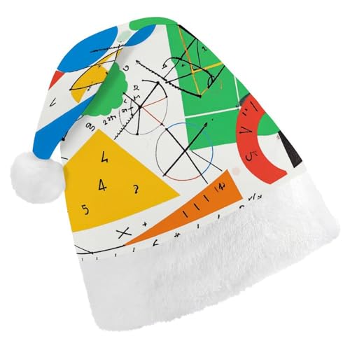 NQHJT Weihnachtsmütze, Mathematik, Geometrie, Geek Calculus, Nikolausmütze für Erwachsene, Samt, klassische Weihnachtsmütze für Weihnachten, Neujahr, Party, Kopfbedeckung von NQHJT