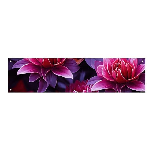 Große Banner, personalisierbar, Blumenblätter, violett, rote Blume, Partyschilder, Hof, blanko, Banner, 300D Polyester, Banner, Schild, Geburtstagsbanner, Flagge für Party-Dekoration, von NQLYUT