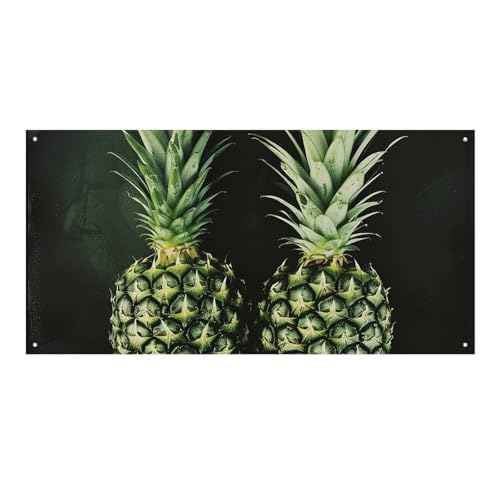 Große Banner, personalisierbares Banner, zwei Ananas-Muster, Partyschilder, Hof, blanko, Banner, 300D Polyester, Banner, Schild, Geburtstagsbanner, Flagge für Party-Dekoration, Hintergrundbanner von NQLYUT