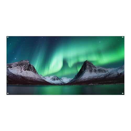 Große Banner, personalisiertes Banner, Aurora Borealis, Partyschilder, Hof, blanko, Banner, 300D Polyester, Banner, Schild, Geburtstagsbanner, Flagge für Party-Dekoration, Hintergrundbanner von NQLYUT