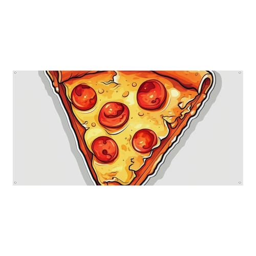 Große Banner, personalisiertes Banner, Cartoon-Pizza-Partyschilder, Hof, blanko, Banner, 300D-Polyester, Banner, Schild, Geburtstagsbanner, Flagge für Party-Dekoration, Hintergrundbanner von NQLYUT