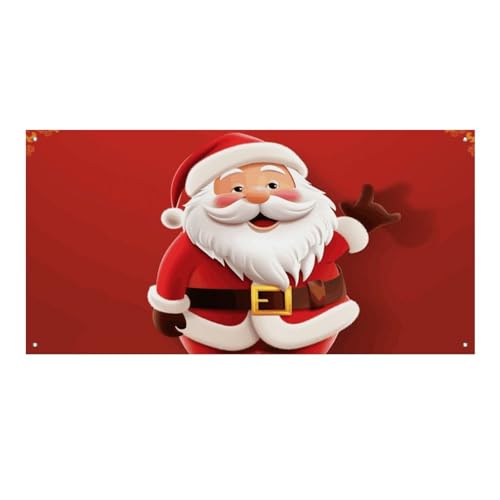 Große Banner, personalisiertes Banner, Cartoon-Weihnachtsmann-Partyschilder, Hof, blanko, Banner, 300D-Polyester, Banner, Schild, Geburtstagsbanner für Party-Dekoration, Hintergrundbanner von NQLYUT