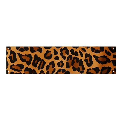 Große Banner, personalisiertes Banner, Leopardenmuster, Partyschilder, Hof, blanko, Banner, 300D-Polyester, Banner, Schild, Geburtstagsbanner, Flagge für Party-Dekoration, Hintergrundbanner von NQLYUT