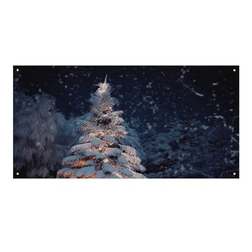 Große Banner, personalisiertes Banner, Weihnachtsbaum, Schnee, Party, Hof, blanko, Banner, 300D Polyester, Banner, Schild, Geburtstagsbanner, Flagge für Party-Dekoration, Hintergrundbanner von NQLYUT